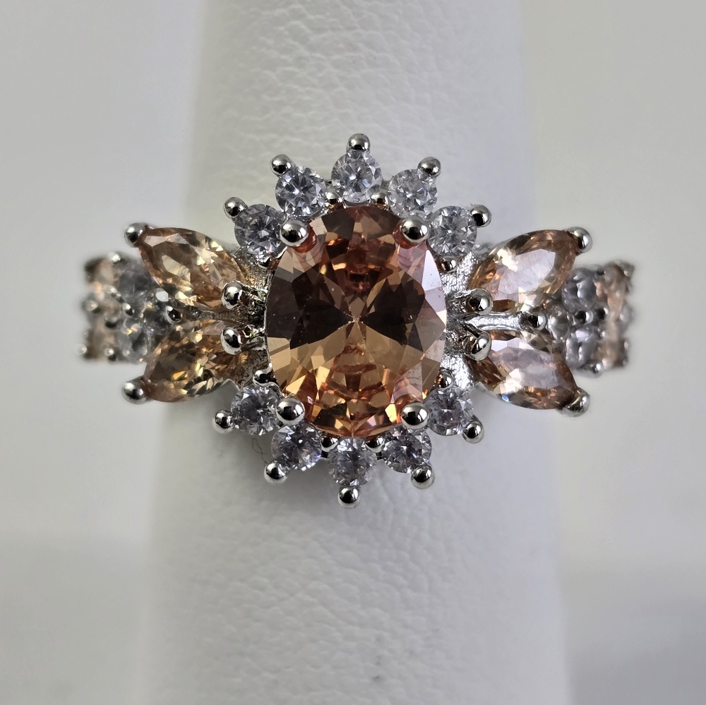 Sterling Silver 925 Elegant Gold and Silver Women's Ring